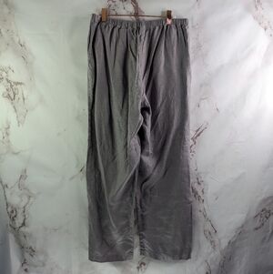 Kleen Pants Womens Large Purple Gray Pull On Linen Elastic Cropped High Rise